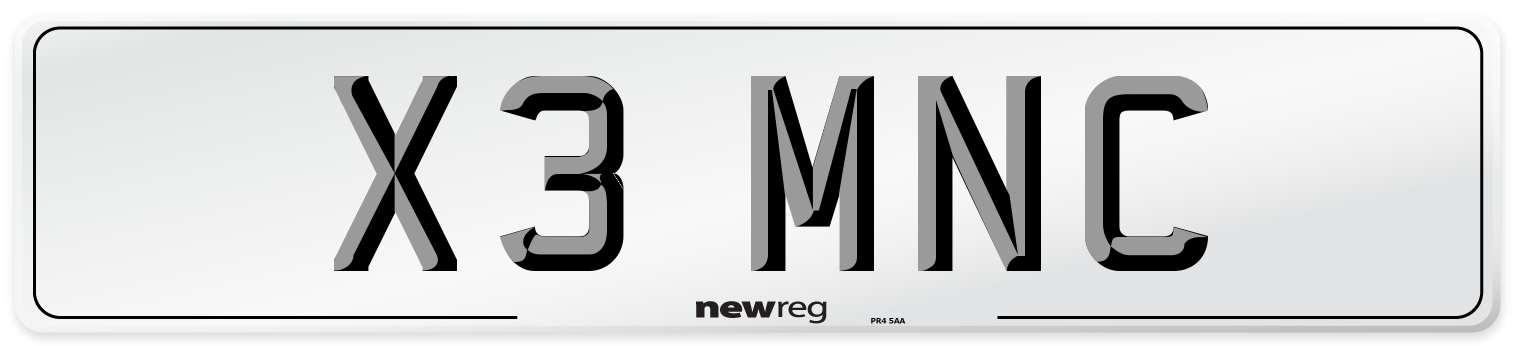 X3 MNC Number Plate from New Reg